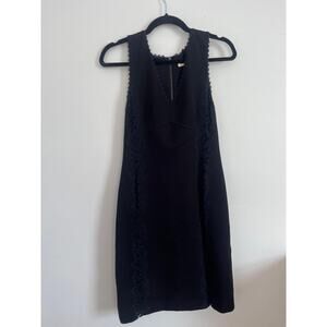 Rebecca Taylor Mini Dress Women 6 Black‎ Lace Trim Sleeveless Cocktail